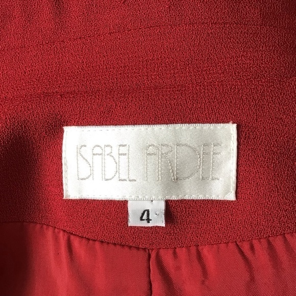 Vintage Isabel Ardee red 5 button lined blazer. Size 4 - Picture 10 of 11